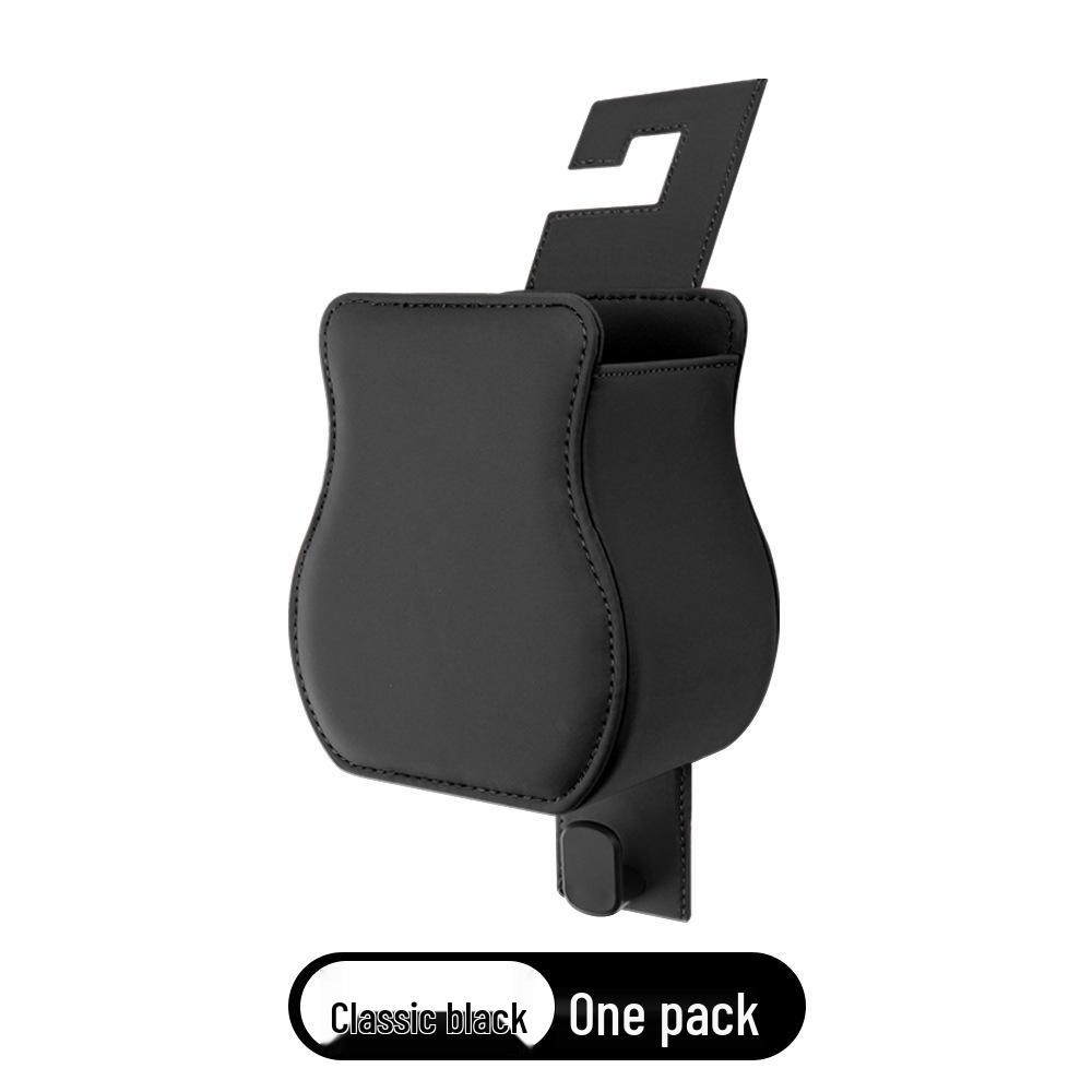 Leather Car Seat Back Cup Holder and Storage Bucket for Drinks and Goodies