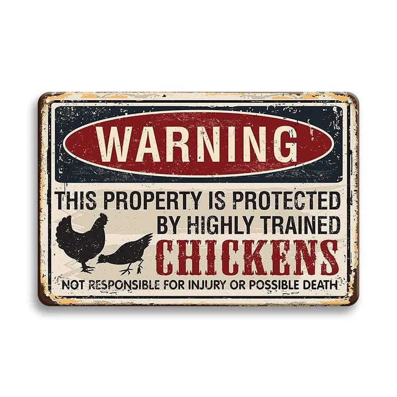 Farm Chicken Färska ägg Metall Plåtskyltar Vintage plakett Väggdekor Plåttallrik Retro affisch Bar Happy Farm Hem Väggdekor