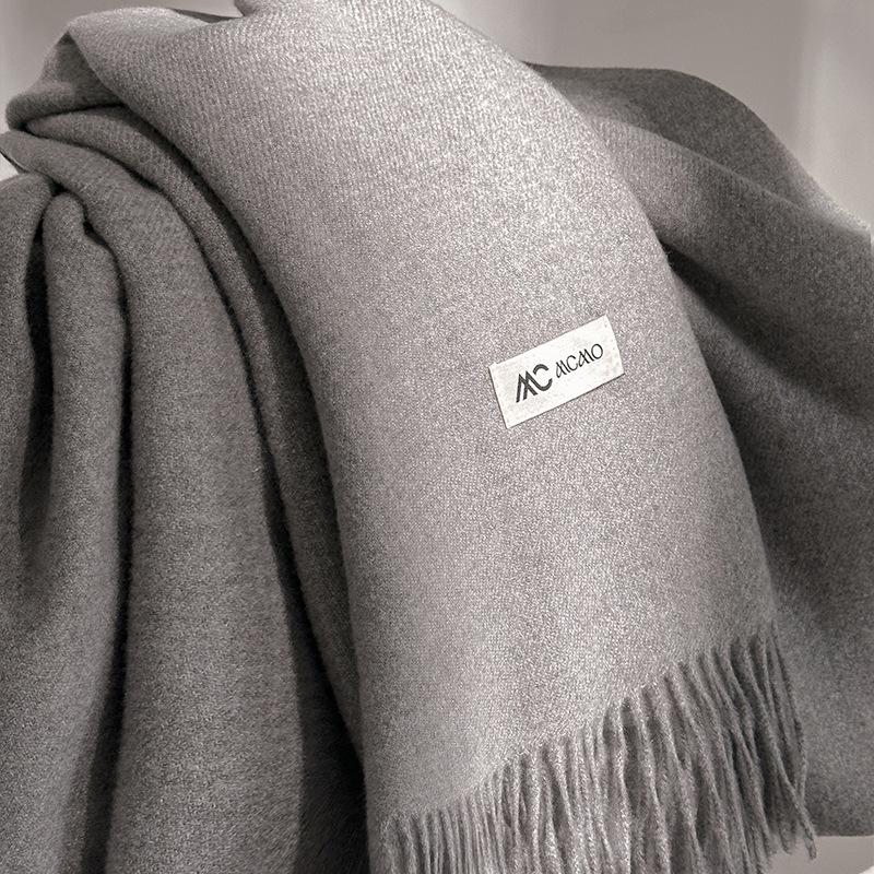 Cachecol Inverno Feminino Sólido 26 Cores Quente Espesso Caxemira Xale Moda Exterior Luxo Franjas Pashmina Envoltório Senhora Cachecóis à Prova de Vento