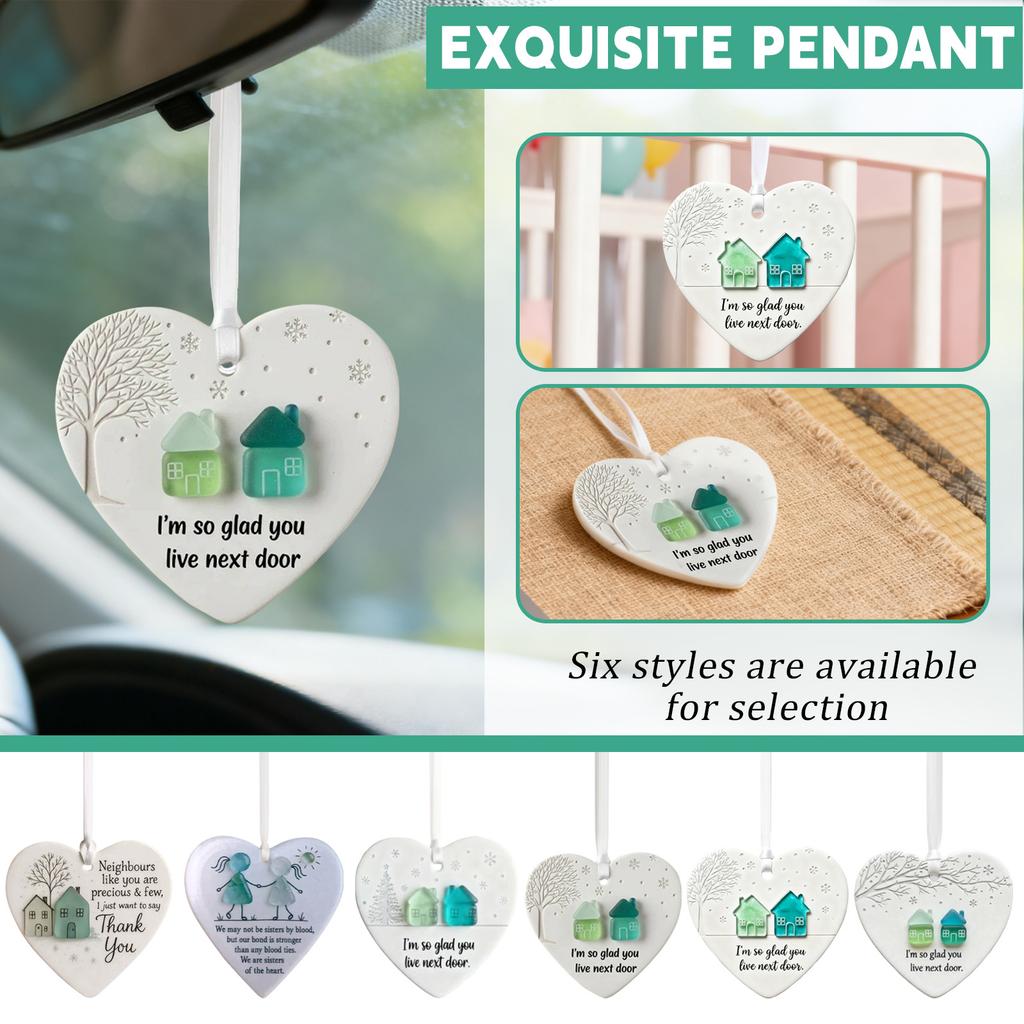 2d Acrylic Heart Shaped Sea Glass Friendship Decor,Friendship Heart Keepsake,Friendship Heart Ornament For Tree Hanging Ornaments,