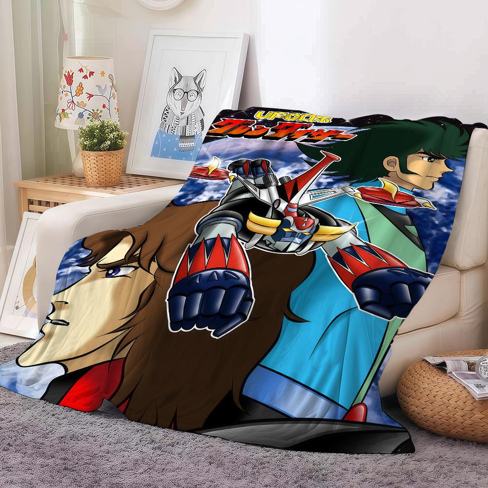 Adventure anime G Grendizer Blanket For Sofa Office Bed Plane Travel Sleep Read Relax Camping Soft And Warm