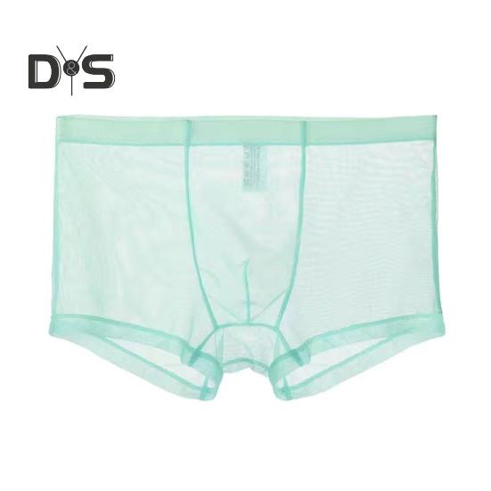 Herren Boxershorts Sommer Ultradünne Perspektive Mesh Garn Shorts Slips Mittelhoher U-Konvexer Sexy Slip