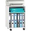 Printerstandaard Printertafel met 2 Open Planken, Vergrendelbare Wielen voor Kantoor Thuis Fax Scanner 40 x 35 x 56 cm Wit