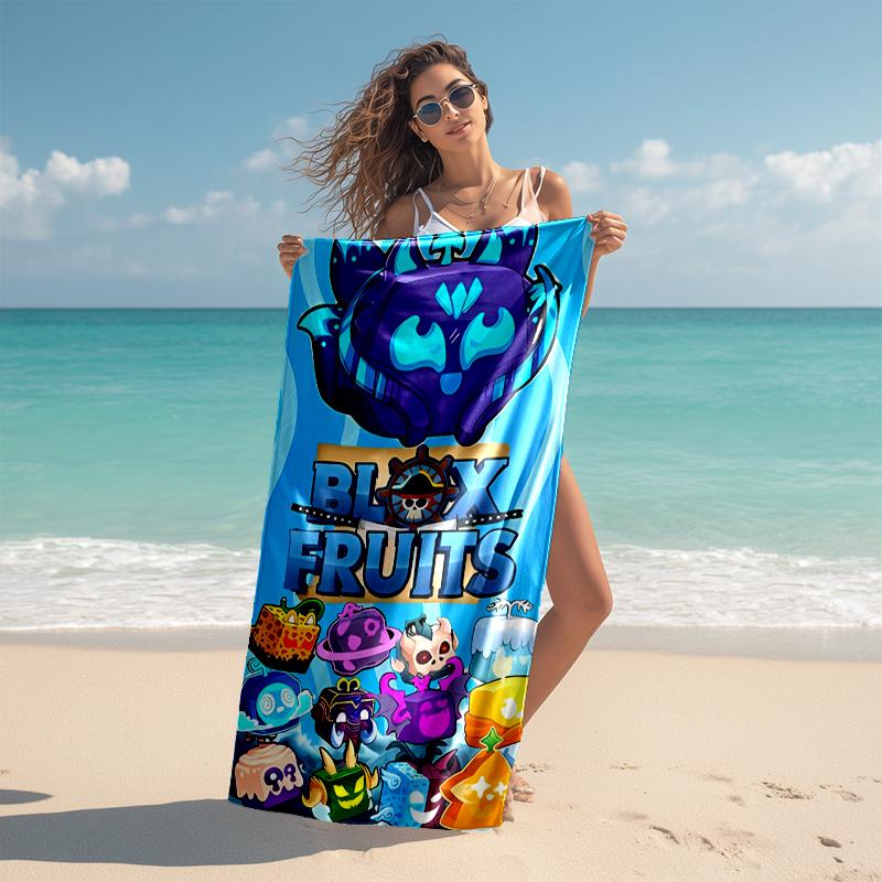 Beach Towel with Blox Fruits game Pattern - soft,absorbent,machine washable Lightweight&Modern,swimming,Travel Essentials