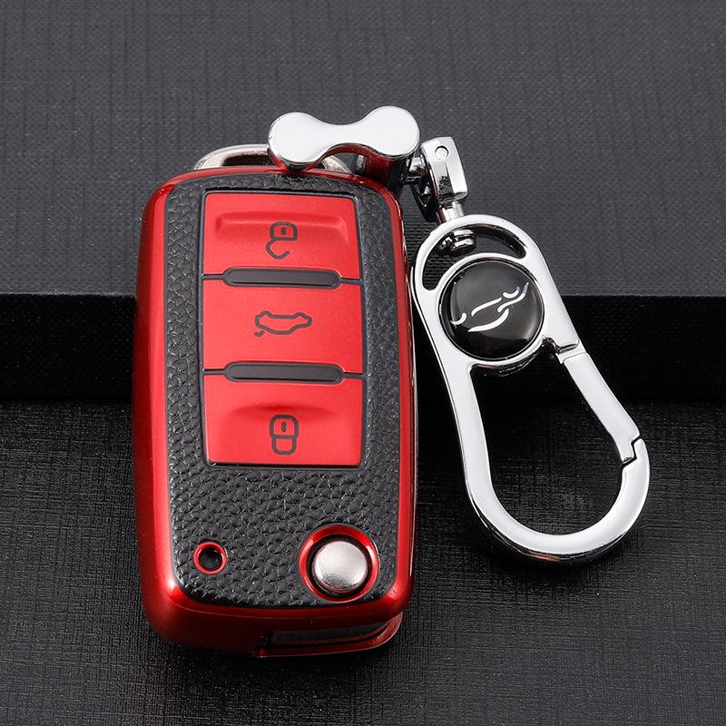 Skoda Key Case for Octavia, Superb, Rapid, Spaceback, Hao Rui, Fabia, Kamiq, Yeti. Car Bag & Buckle Set.