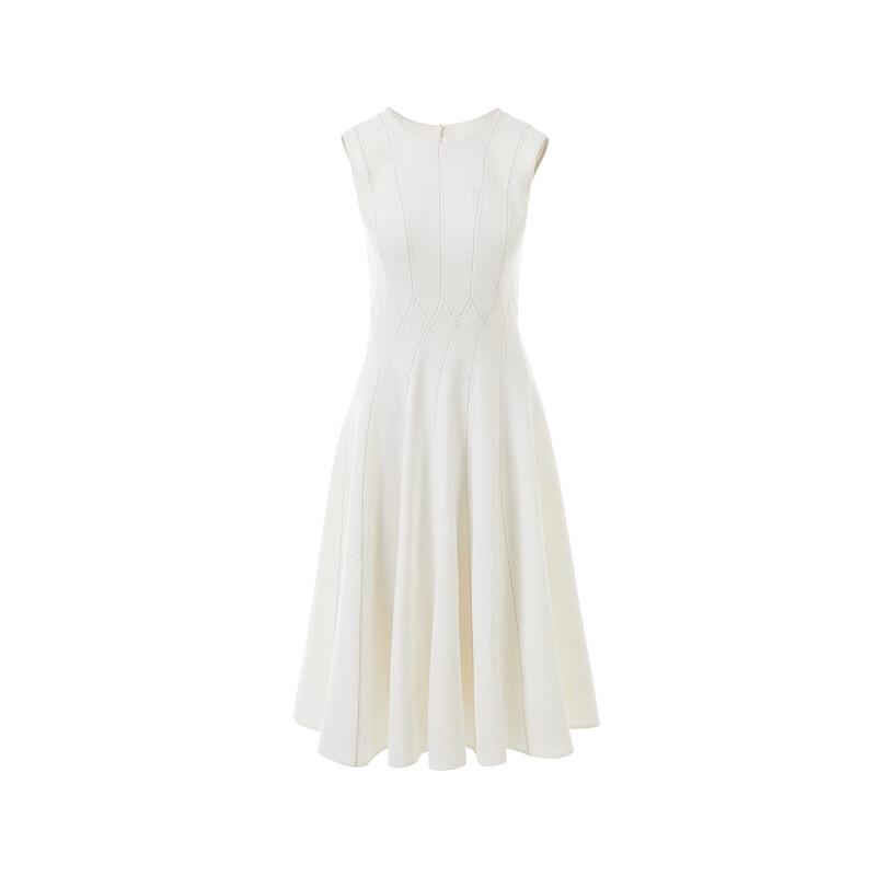 LANGZI French Elegant Sleeveless A-Line Midi Dress