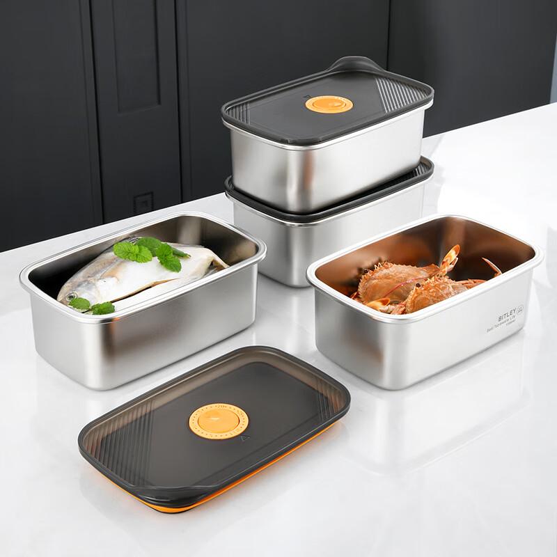 XUNIAN 304 Stainless Steel Refrigerator Food Storage Box