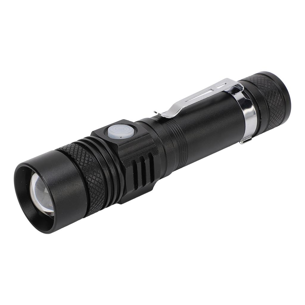 LED Handheld Flashlight USB Charging Portable 3 Gear Adjustment Zoomable Small Flashlight for Camping