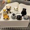 6PCS/Set Plastic Animals Ornaments DIY Disguised As Cats Cats Doll Figurine  Home Decoration