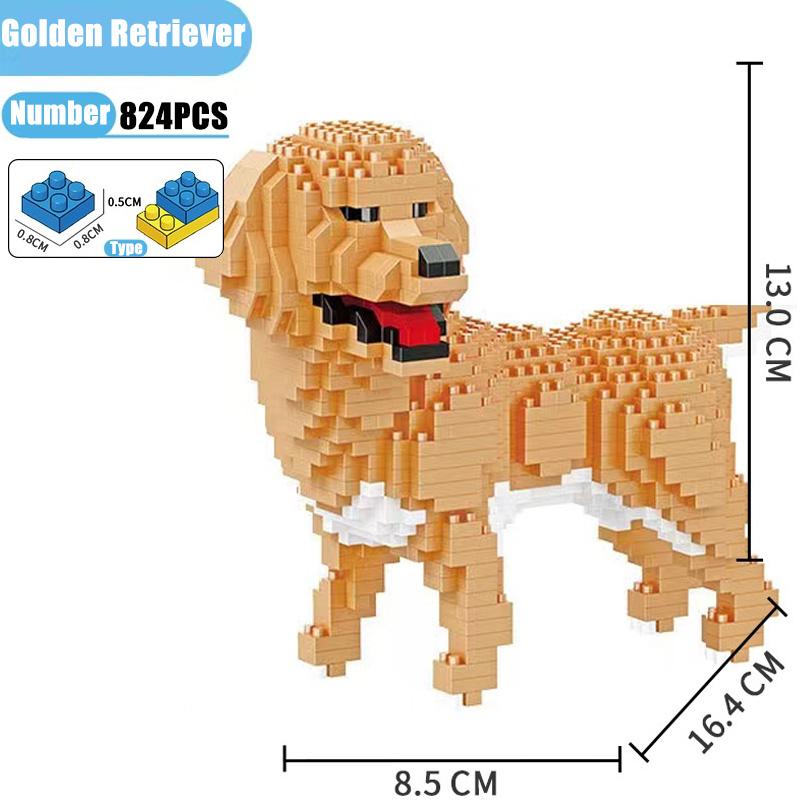 

Cartoon Animals Husky Dachshund Mini Micro Bricks Modle Shiba Inu Schnauzer Poodle Mike Dog Building Blocks Poodle Toys For Kid No Box золотистый