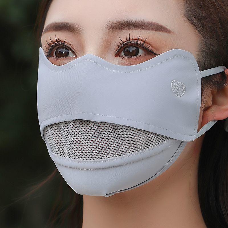 

Дихаюча маска для обличчя з крижаного шовку, захист від УФ-променів, багаторазова, яку можна прати, сонцезахисна маска для обличчя для мотоцикла, бігу, їзди, тренувань 1PCS світло-сірий колір