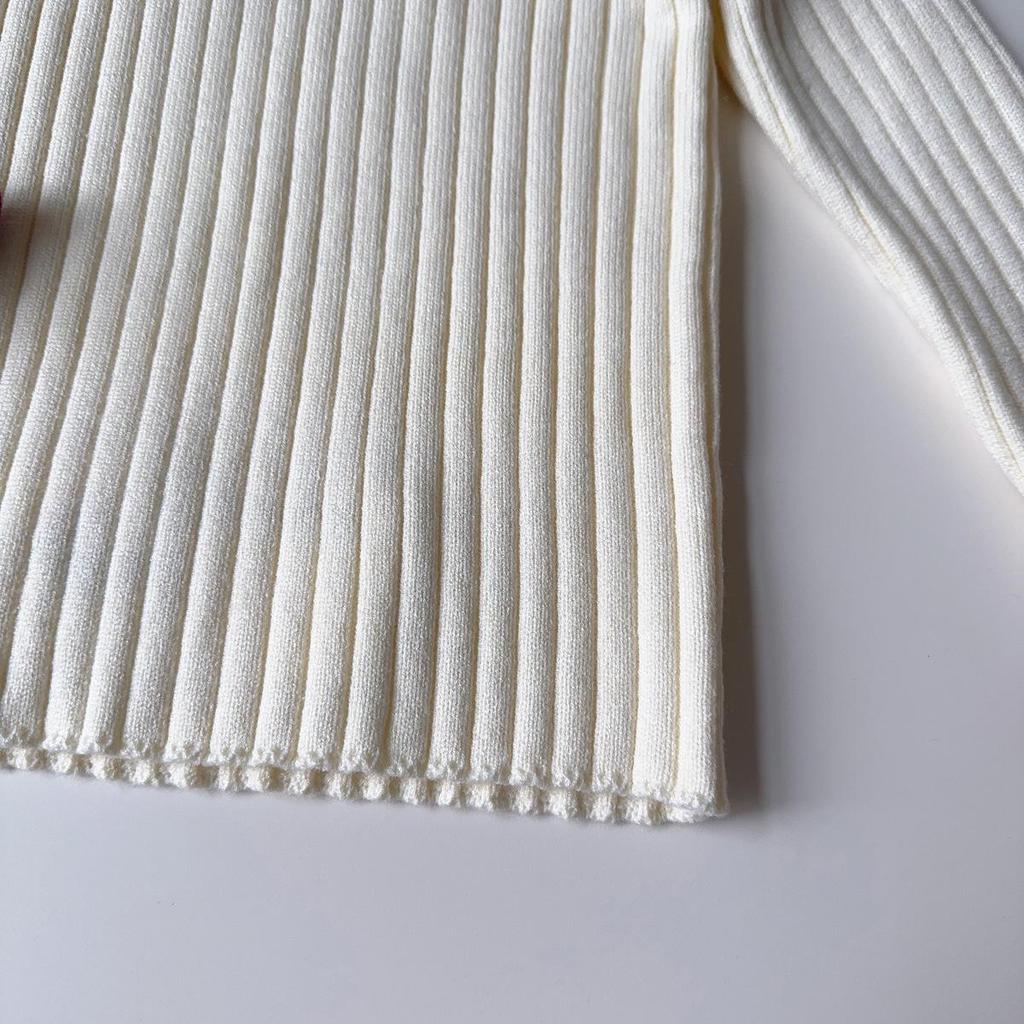 Girls' Lace Collar Knitted Sweater - Winter Long Sleeve Top