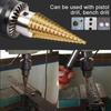 Chiloskit 3 Pcs Large HSS Step Drill Bit Set - Titanium Coated,High Speed Steel Drill Cone Bits,3-Piece, 4-12/20/32mm