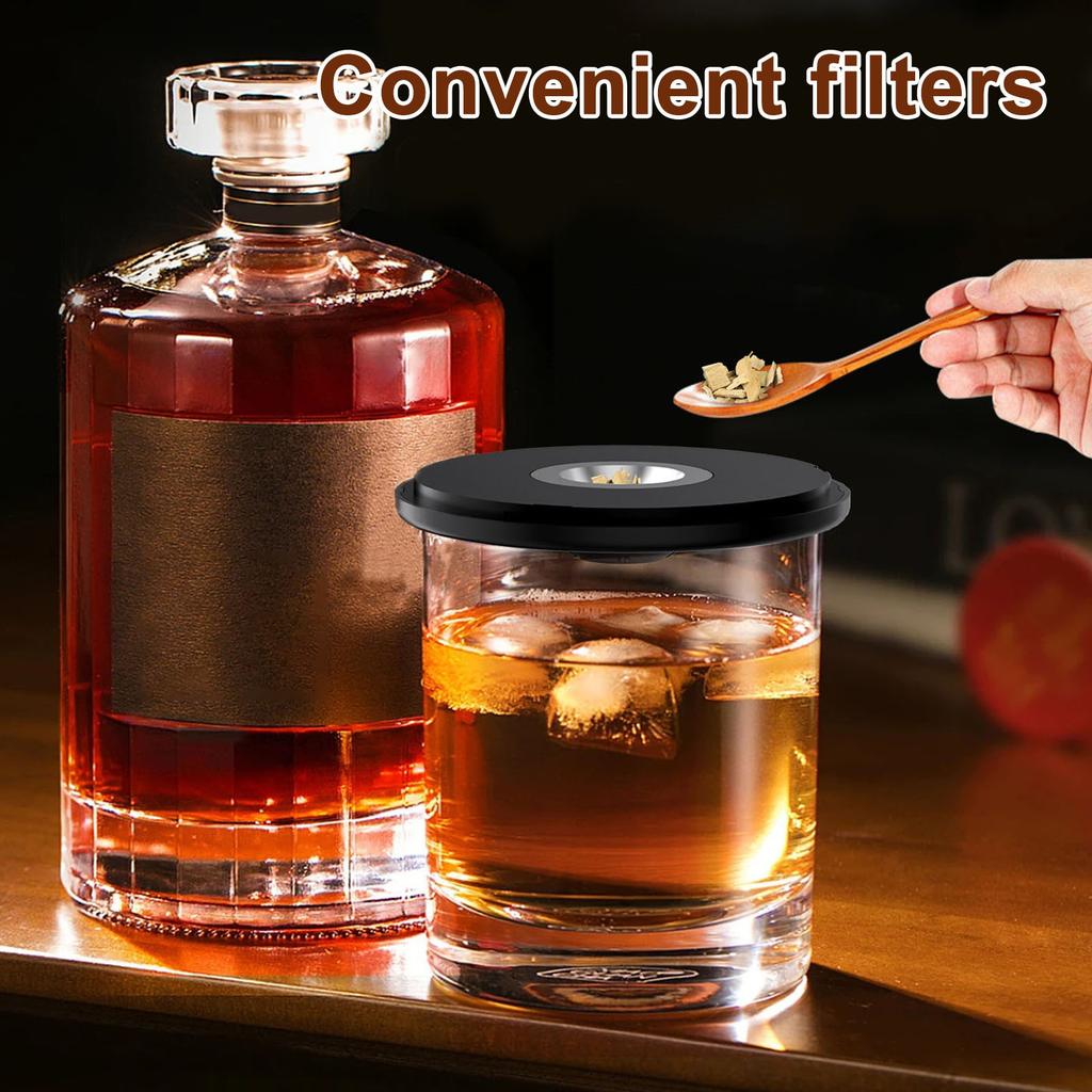 Kit Afumător Electric pentru Whiskey cu 6 Aromate de Chipsuri de Lemn Kit Afumător Reîncărcabil pentru Cocktailuri Nu Necesită Butan pentru Bărbați Tată Soț