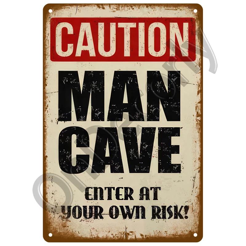 Retro Metal Warning Sign  Vintage Tin Wall Decor for Home Room Bar Garage Cafe Club Man Cave Pub  Mural Plate Poster Art