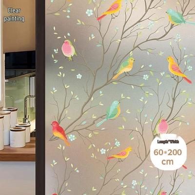 Film pour fenêtre dépoli coloré avec oiseaux
