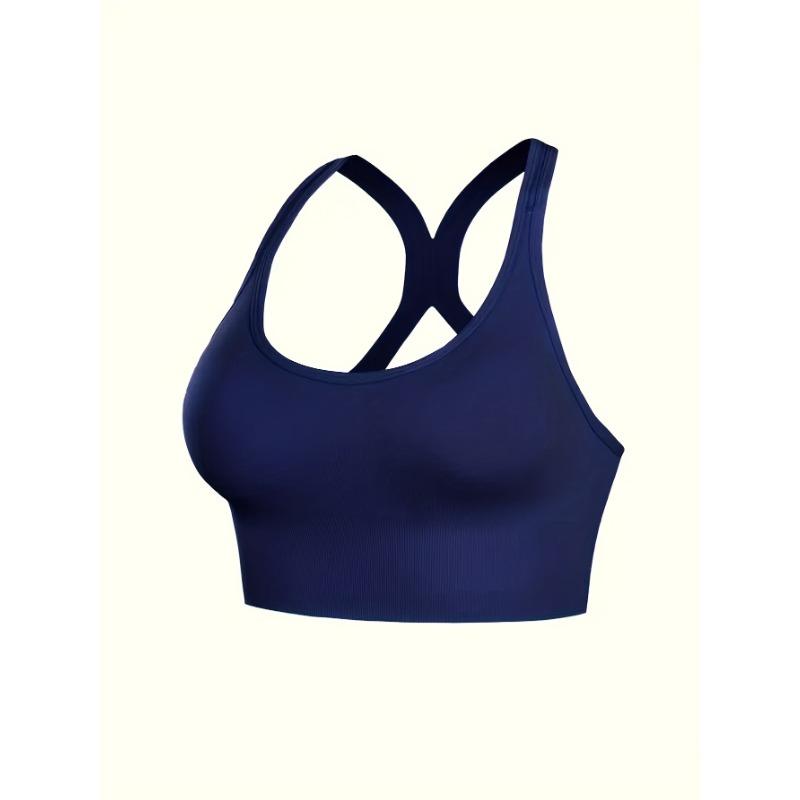 Stor Storlek Icke-Stålring Stötdämpande Sport-BH för Kvinnor med Vacker Korsad Design och Justerbart Ryggspänne Yoga Fitness-BH
