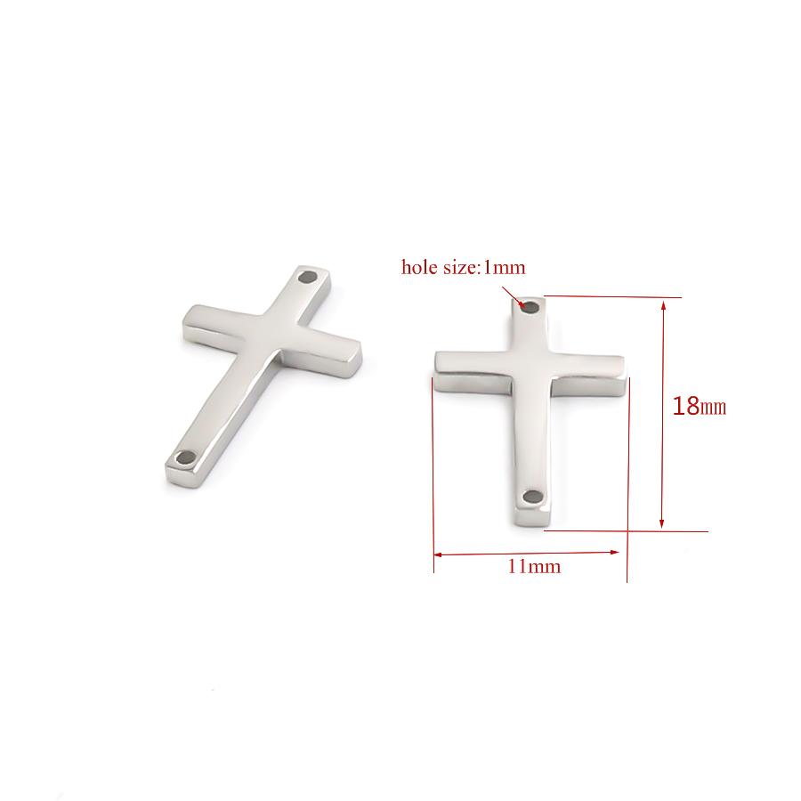 Semitree 5 Stück/Los Edelstahl Kreuz Armband Verbinder Halskette Anhänger DIY Schmuckherstellung Handgefertigte Accessoires