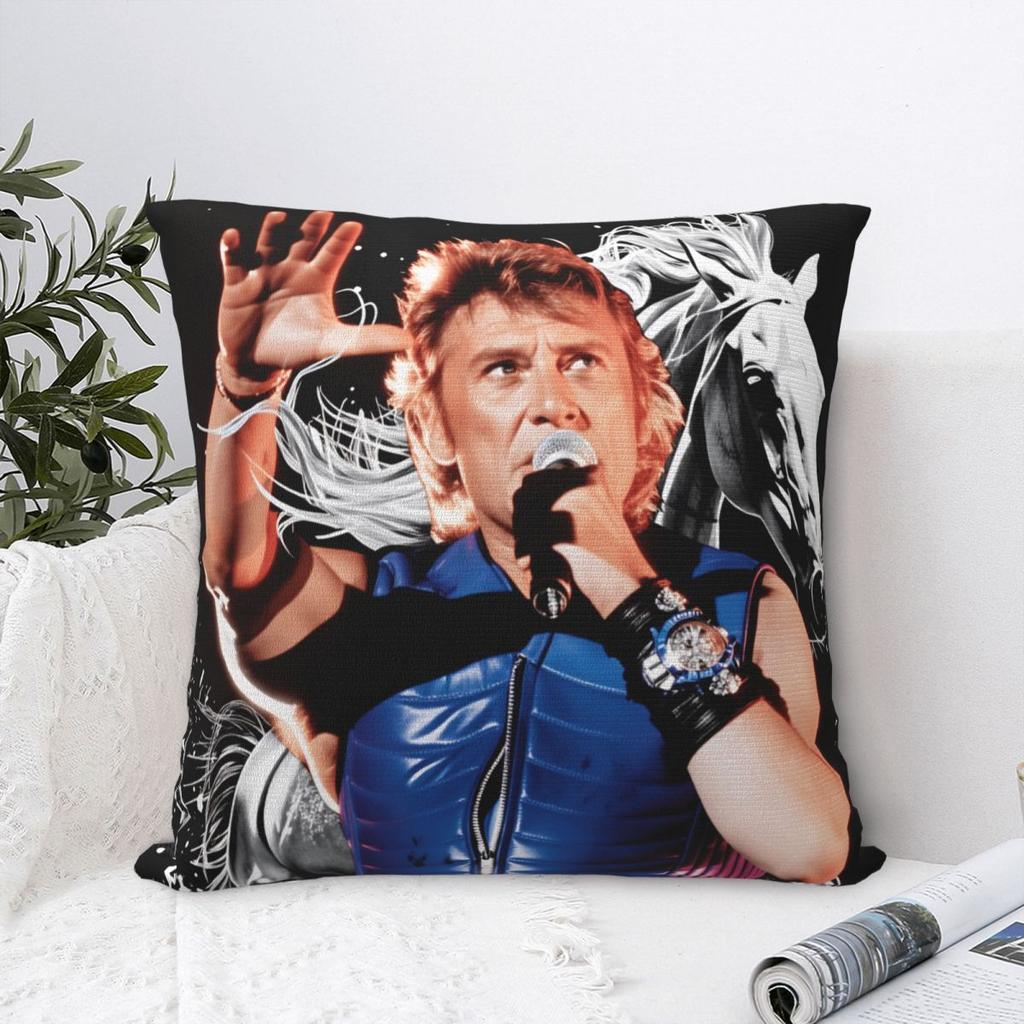 Poszewka na poduszkę 3D Johnny Hallyday Gwiazda Rocka Miękka Poszewka na Poduszkę Pokrowiec na Poduszkę Personalizowane Poszewki na Poduszki na Kanapę Dekoracja Domu