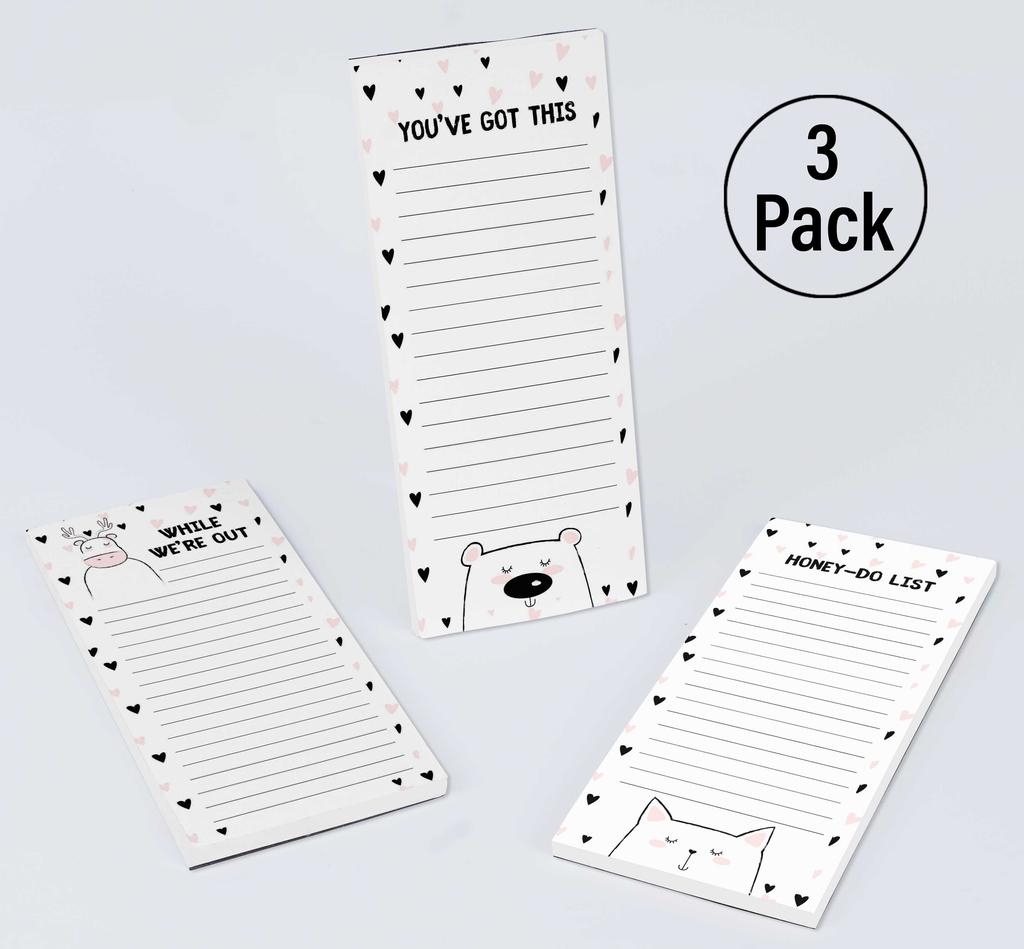Inkdotpot Pack of 3 Magnetic Fridge To-Do List Notepads- Magnetic Memo Pads For Refrigerator-  (50 Sheets