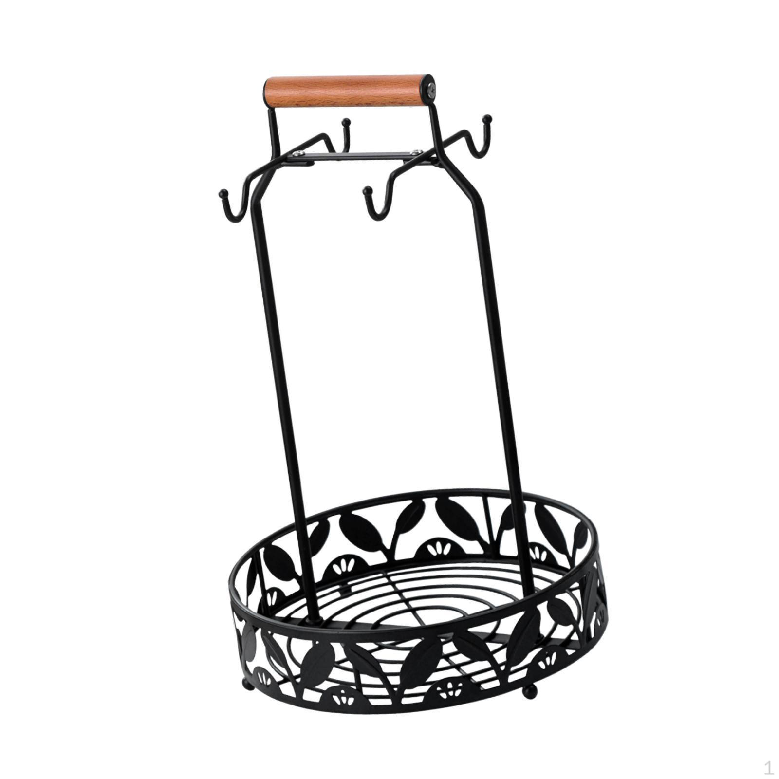 Держатель для кофейных кружек Аксессуары Подставка для демонстрации Металлический шкаф для стола офиса кухни с крючками для Round 3428₽