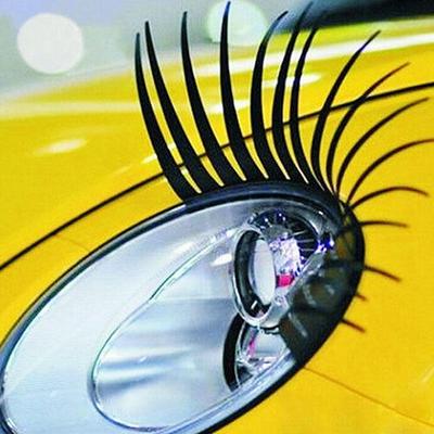 1 Pair Chic Black Car Lashes Headlight Eyelashes Accessories Sticker For Car