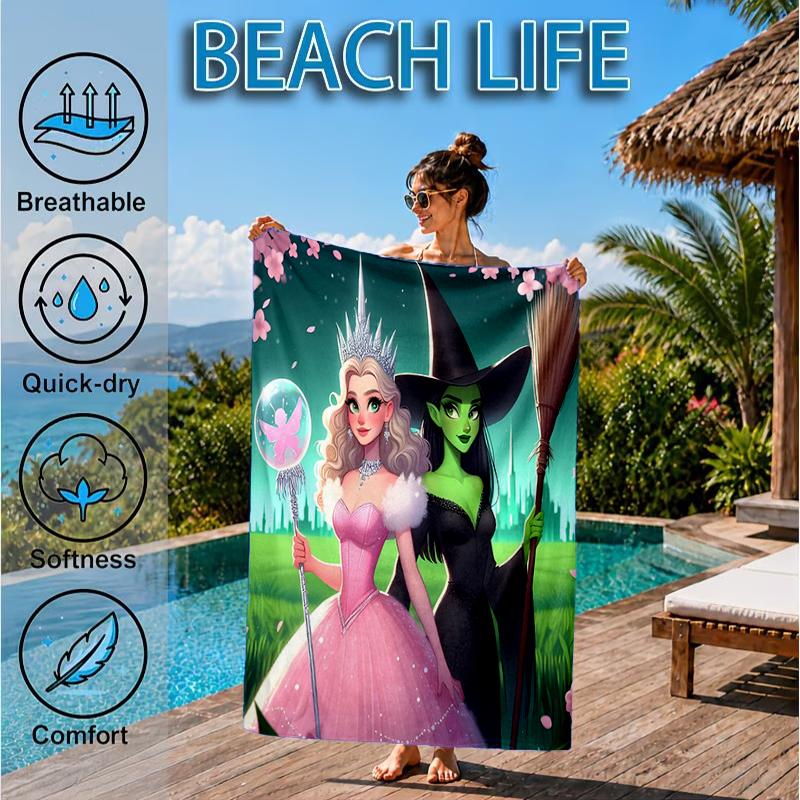Magic witch And Friendship Beach Towel, Microfiber Beach Towel, Perfect For Pool, Beach, Travel, Home Decor Beach Party Fan gifts