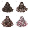 High Quality New Flower Printed Chiffon Hijab Fashion Long Scarf Summer Beautiful Floral Headscarf Wraps for Muslim Woman