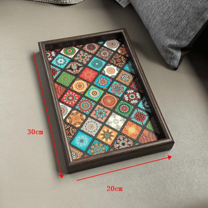 Dekorativní podnos v bohémském stylu na šperky, svačinu a pro úložné účely v obývacím pokoji