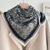 Chessboard Plaid 71CM Cotton and Linen Silk Scarf Small Square Scarf Women's Spring and Autumn Summer Thin Scarf Scarf Linen Headscarf Belt