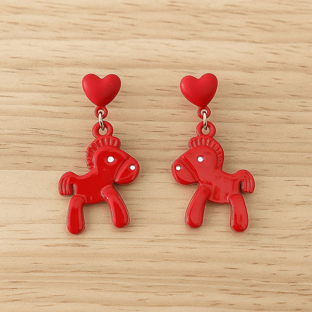 Cartoon Horse New Year Horse Earrings Fashion Jewelry Horse Drop Earrings Gift