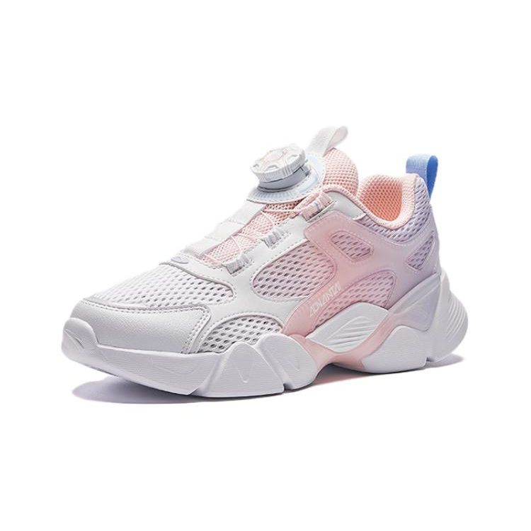 Anta Kids Non-Slip Wear-Resistant Breathable Low-Top Casual Shoes Men Casual Shoes White Pink Purple A322428801-2