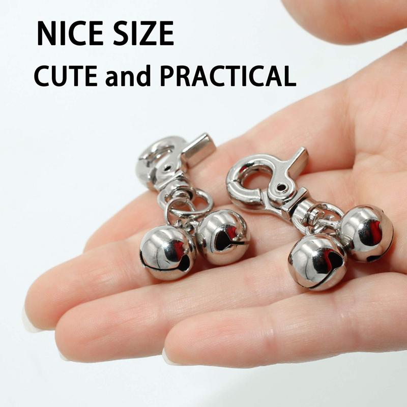Benepaw Stainless Steel Bells For Dog Collars Pet Collar Charm For Dogs Cats Heavy Duty Snap Clips Puppy Pendant Accessories
