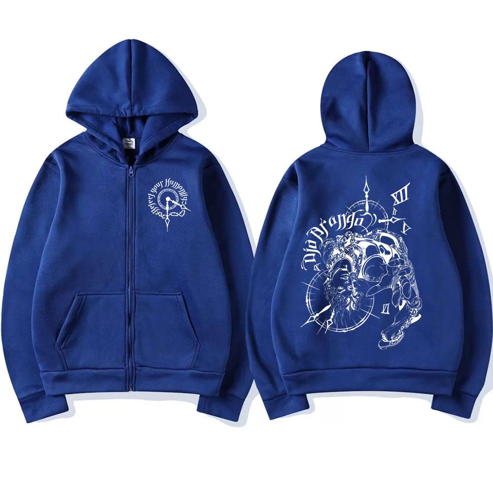 Felpe con cappuccio e zip Cool Anime Jojo Bizarre Adventure Drop Dio Over Heaven Felpe con zip Manga Uomo Donna