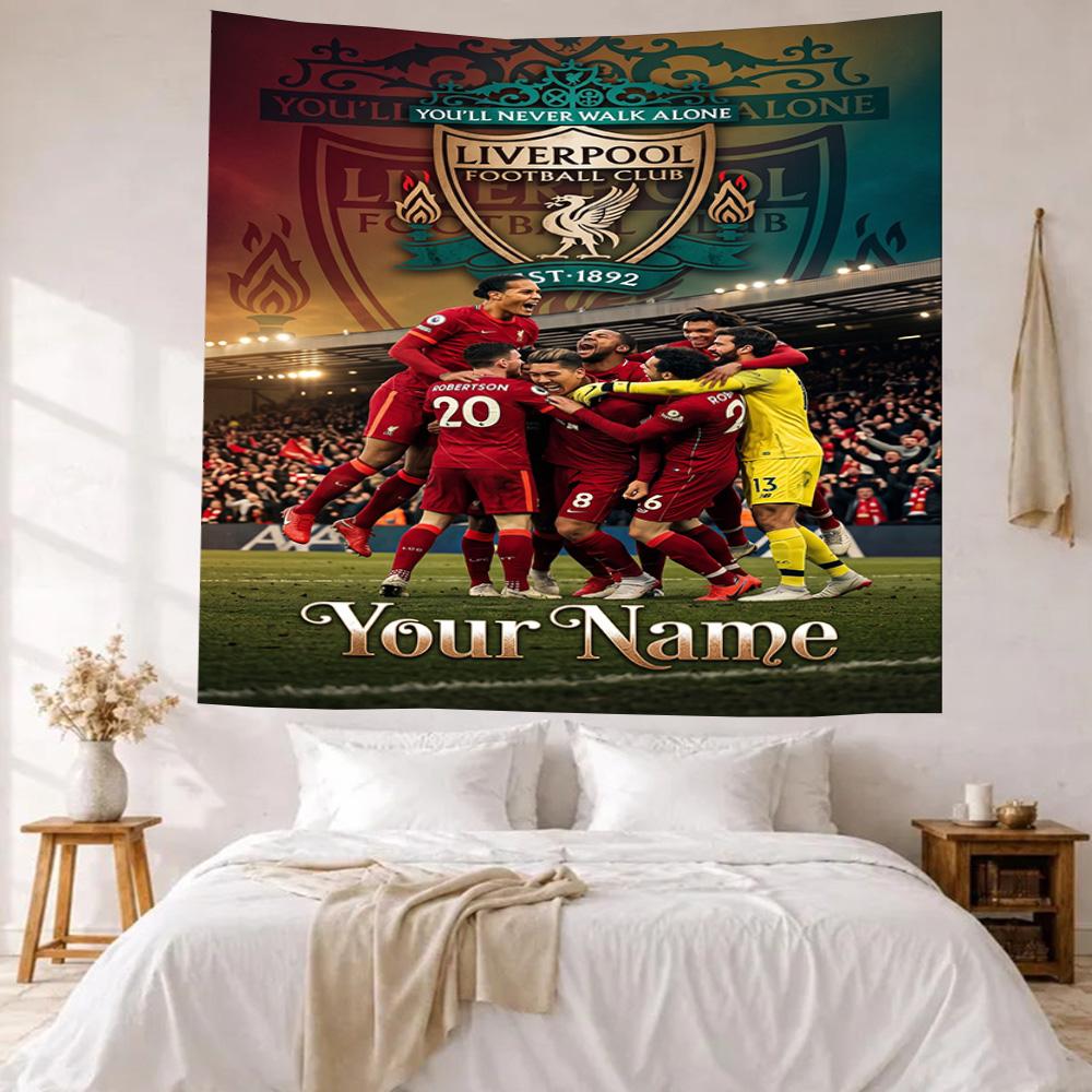 Liverpool Fc Custom Your Name Wall Decor Tapestry Art For Pet Memorial Birthdaywedding Party Backdrop Family Gift