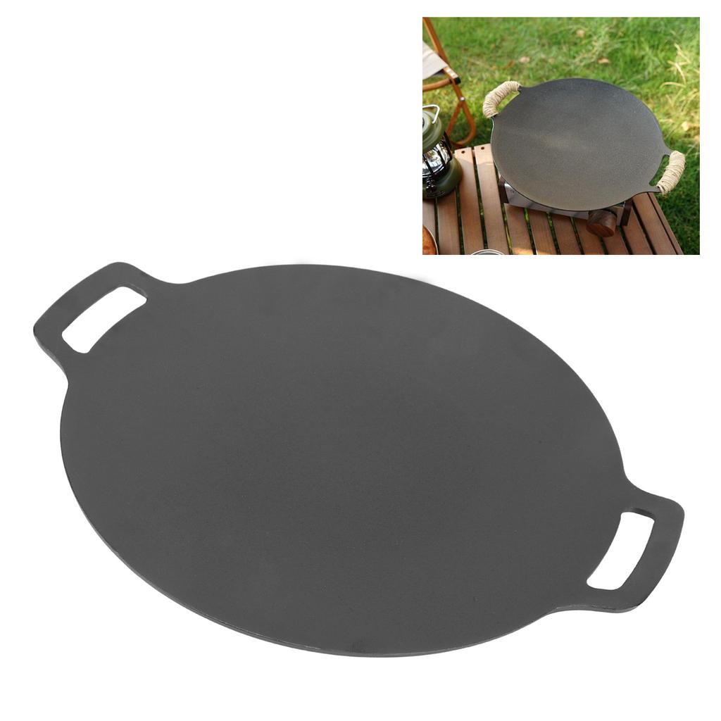 Korean BBQ Grill Pan Round Griddle Grill Pan Stovetop Induction Home Outdoor Korean Barbecue Plate with Bag 11.8in Diameter