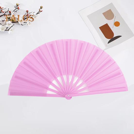 2Pcs Solid Color Folding Fan Kung Fu Stage Dance Performance Large Handheld Fan Portable Lightweight Summer Cooling Fan Decoration Party Accessories