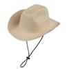 Retro One-Word Top Top Hat Western Cowboy Straw Hat Versatile Jazz Hat Spring And Summer Men'S And Women'S Outdoor Sun Hat