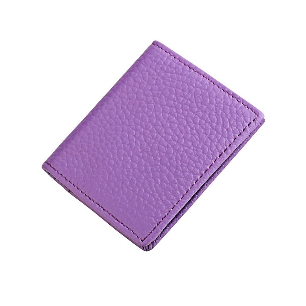 

Versatile Portable Leather Coin Purse Pouch Solid Color Short Portable Wallet Fashion Simple Mini Money Bag Women світло-фіолетового кольору