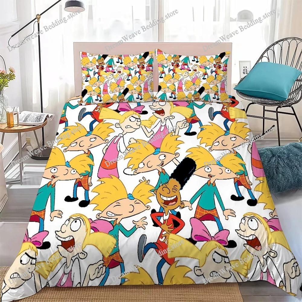 Hallo Cartoon A-Arnold! Bettbezug-Set Heimstil Bettwäsche Weiche Baumwolle Wäsche Bett Studentenwohnheim Geschenk