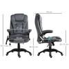 Massage Recliner Chair Heated Office Chair with Six Massage Points Velvet-Feel Fabric 360 degrees Swivel Wheels Grey