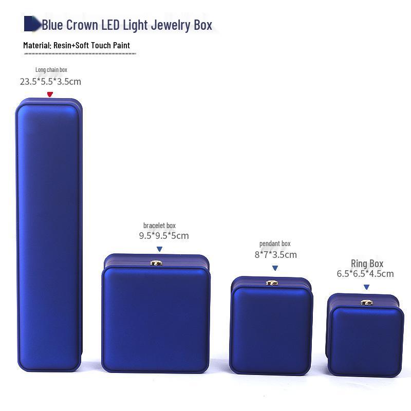 Kronen-LED-Schmuckaufbewahrungsbox für Ringe, Anhänger und Halsketten