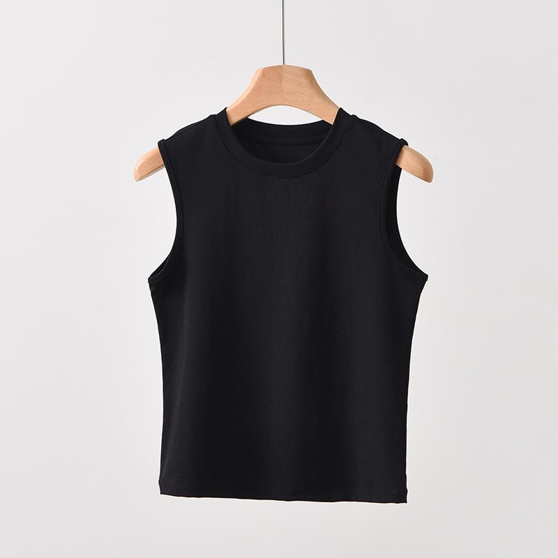Tencel Lyocell Women's Sleeveless Knit Vest - Loose Round Neck Slimming Top