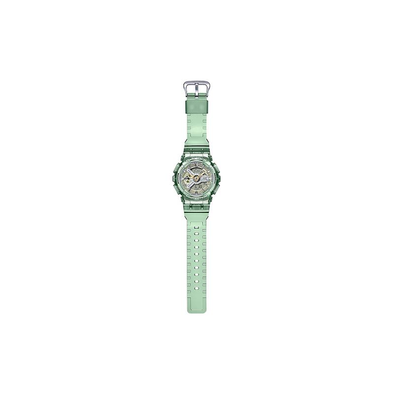 Casio LCD/Pointer Dual Display Series Fashionable Sports Watch Dual Display Waterproof Ice Crystal Green Quartz Movement Resin Strap GMA-S110GS-3APR