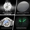 OLEVS 6708 Fashion Men's Watches Leather Strap Original Brand Self-winding Automatic Mechanical Wristwatch for Man Waterproof