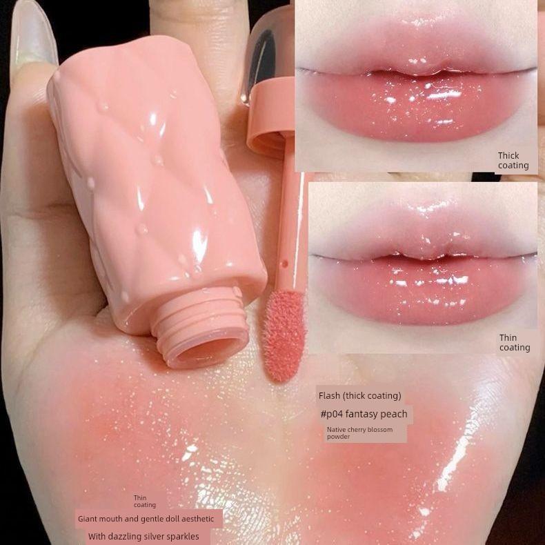 Pinkbear Lip Gloss 2.0 Water Gloss Essence Mirror Lipstick for Women, Non-Stick Cup, Transparent Layered Application