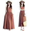 New Women's Summer Sleeveless French Silk-Cotton Beach Dress