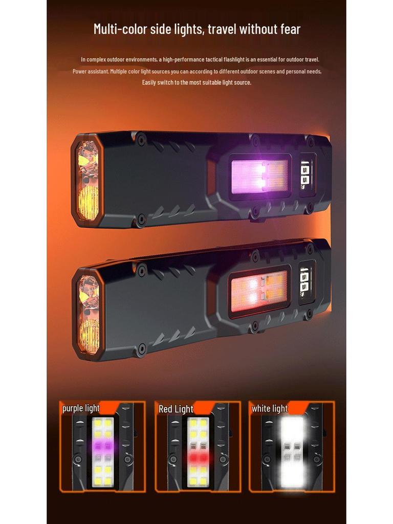 Ultra-Thin Portable LED Flashlight with Pen Clip and Digital Display for Outdoor EDC Tactical Use