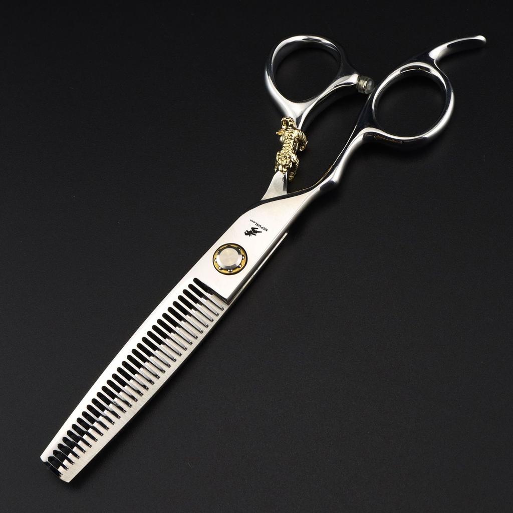 6.0 Inch Nimpson Silver Little Golden Tiger Hair Scissors, Left Hand Scissors, Flat Scissors, Bangs Scissors, Tooth Scissors, Thin Scissors