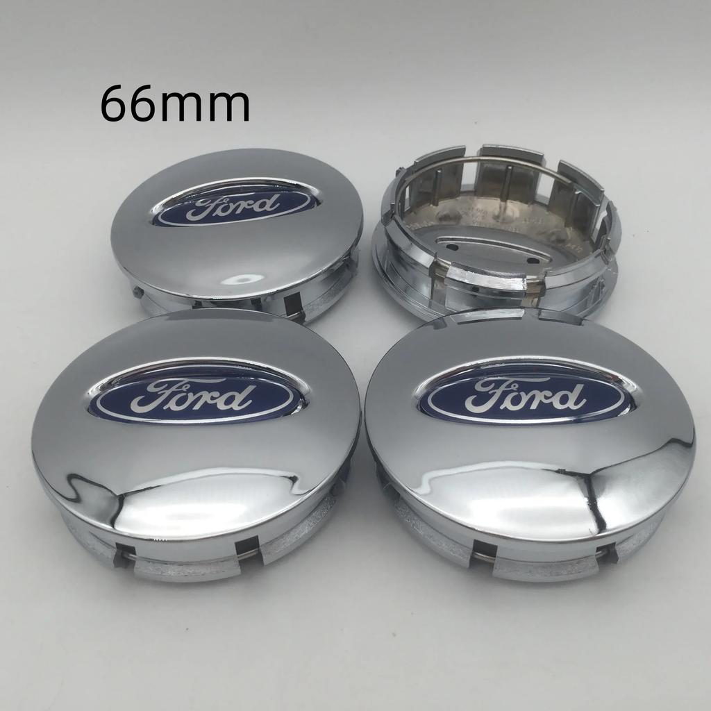 Naklejka na samochód Ford Nowy 2025 Gorąca 4 szt. 3D dla ford 66mm niebieski/czarny/srebrny Emblemat samochodowy Nakładki na środek felgi Naklejka z emblematem Naklejka